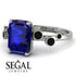 Emerald Cut Sapphire Ring With Bezel - Alina No. 45