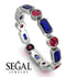 Emerald Cut Sapphire Bezel Eternity Ring - Genevieve No. 60 image 10