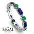 Emerald Cut Sapphire Bezel Eternity Ring - Genevieve No. 30