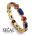 Emerald Cut Sapphire Bezel Eternity Ring - Genevieve No. 58