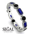 Emerald Cut Sapphire Bezel Eternity Ring - Genevieve No. 45 image 10