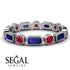 Emerald Cut Sapphire Bezel Eternity Ring - Genevieve No. 60