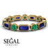 Emerald Cut Sapphire Bezel Eternity Ring - Genevieve No. 28 image 3