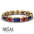 Emerald Cut Sapphire Bezel Eternity Ring - Genevieve No. 58 image 3