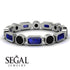 Emerald Cut Sapphire Bezel Eternity Ring - Genevieve No. 45 image 3