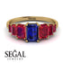 Emerald Cut Sapphire Geometrical Ring - Briella No. 58