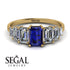 Emerald Cut Sapphire Geometrical Ring - Briella No. 13 image 15