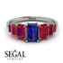Emerald Cut Sapphire Geometrical Ring - Briella No. 60 image 15