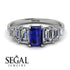 Emerald Cut Sapphire Geometrical Ring - Briella No. 15