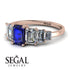 Emerald Cut Sapphire Geometrical Ring - Briella No. 14