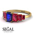 Emerald Cut Sapphire Geometrical Ring - Briella No. 58
