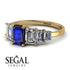 Emerald Cut Sapphire Geometrical Ring - Briella No. 13