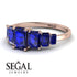 Emerald Cut Sapphire Geometrical Ring - Briella No. 74