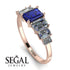 Emerald Cut Sapphire Geometrical Ring - Briella No. 14