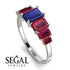 Emerald Cut Sapphire Geometrical Ring - Briella No. 60