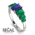 Emerald Cut Sapphire Geometrical Ring - Briella No. 30 image 3