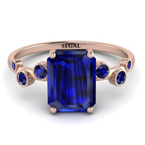 Emerald Cut Sapphire Ring With Bezel - Alina No. 74 image 1