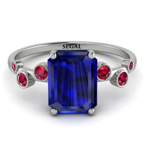 Emerald Cut Sapphire Ring With Bezel - Alina No. 60 image 1