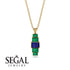Emerald Cut Sapphire Stairs Necklace - Briella No. 28