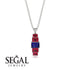 Emerald Cut Sapphire Stairs Necklace - Briella No. 60 image 8
