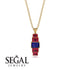 Emerald Cut Sapphire Stairs Necklace - Briella No. 58 image 8