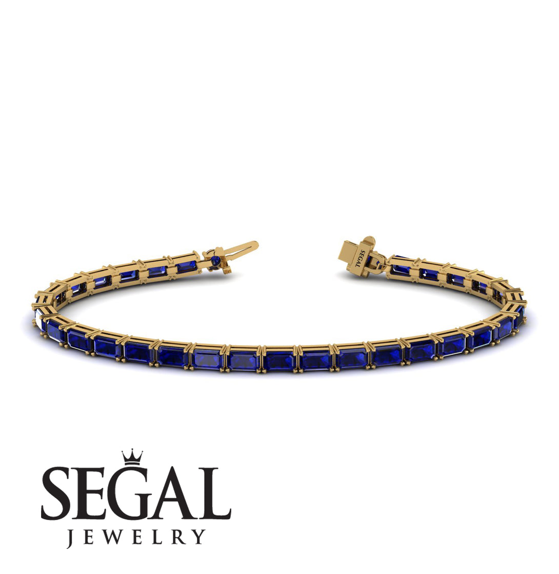 Emerald Cut Sapphire Tennis Bracelet - Rachel No. 13
