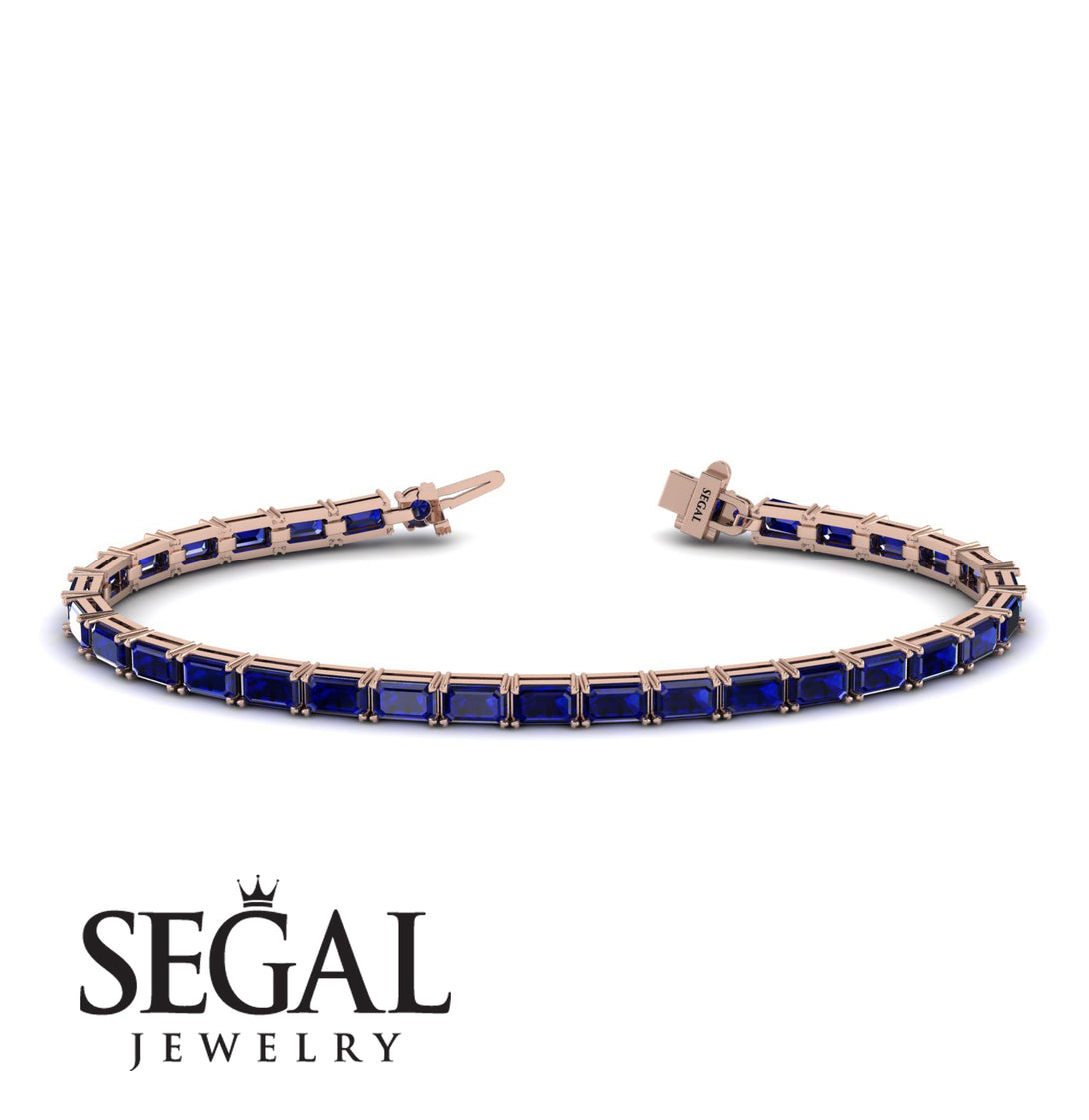 Emerald Cut Sapphire Tennis Bracelet - Rachel No. 14