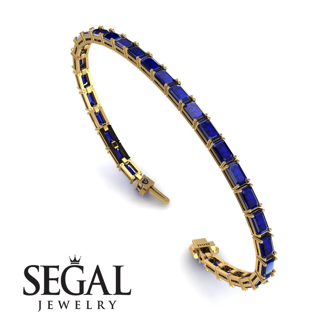 Emerald Cut Sapphire Tennis Bracelet - Rachel No. 13
