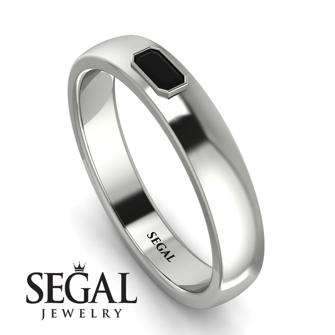 Emerald Cut Black Diamond Band - Londyn No. 9
