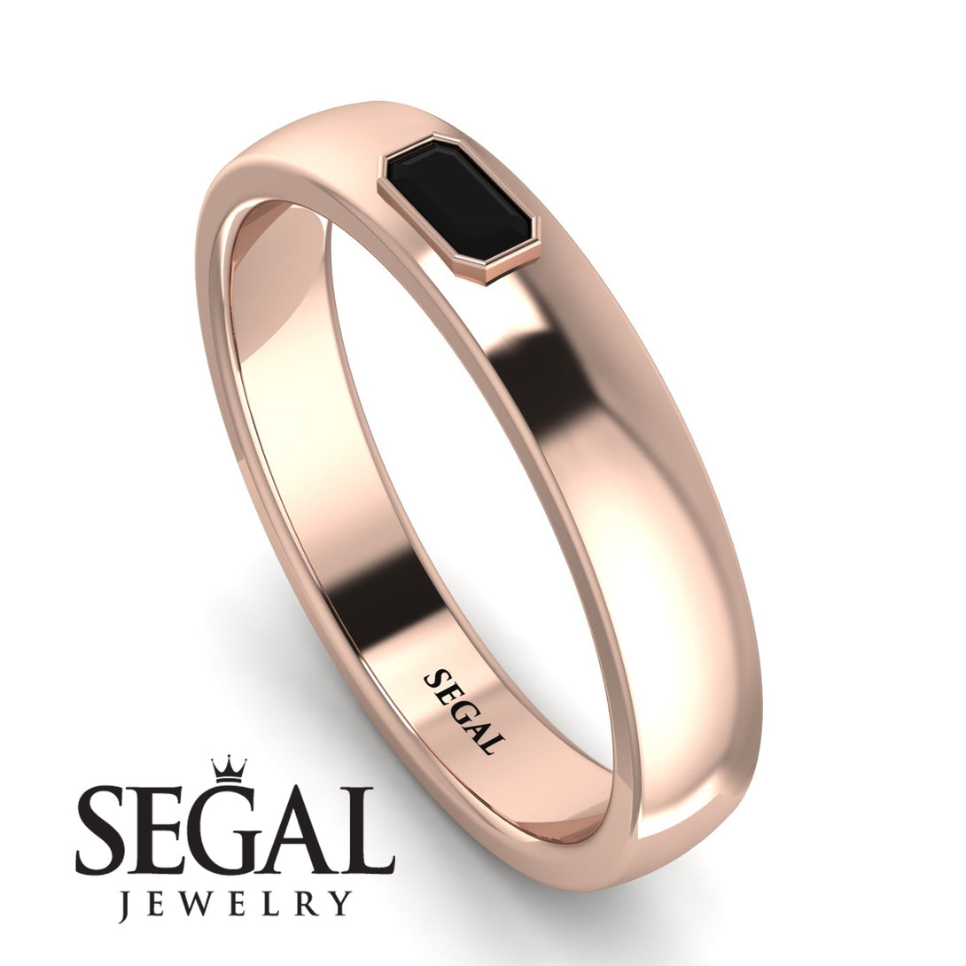 Emerald Cut Black Diamond Band - Londyn No. 8