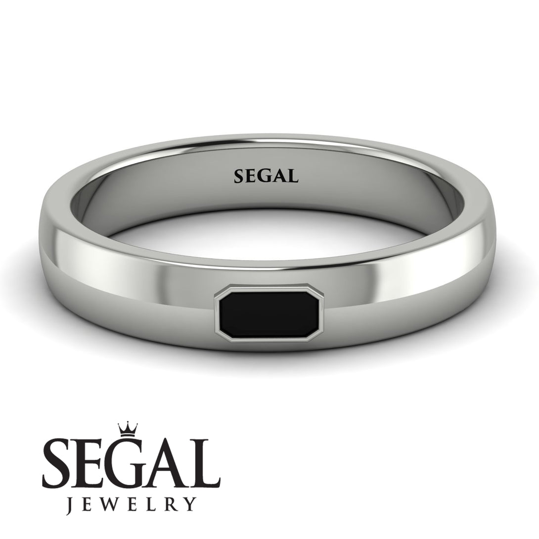 Emerald Cut Black Diamond Band - Londyn No. 9