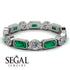 Emerald Cut Emerald Bezel Eternity Ring - Genevieve No. 6