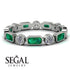 Emerald Cut Emerald Bezel Eternity Ring - Genevieve No. 6 image 3