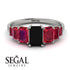 Emerald Cut Black Diamond Geometrical Ring - Briella No. 54 image 15