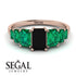 Emerald Cut Black Diamond Geometrical Ring - Briella No. 23 image 15