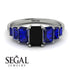 Emerald Cut Black Diamond Geometrical Ring - Briella No. 69 image 15