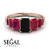 Emerald Cut Black Diamond Geometrical Ring - Briella No. 53