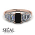 Emerald Cut Black Diamond Geometrical Ring - Briella No. 8 image 16