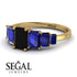 Emerald Cut Black Diamond Geometrical Ring - Briella No. 67