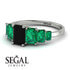 Emerald Cut Black Diamond Geometrical Ring - Briella No. 24