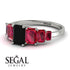 Emerald Cut Black Diamond Geometrical Ring - Briella No. 54
