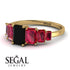 Emerald Cut Black Diamond Geometrical Ring - Briella No. 52 image 2