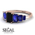 Emerald Cut Black Diamond Geometrical Ring - Briella No. 68