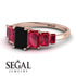 Emerald Cut Black Diamond Geometrical Ring - Briella No. 53 image 2