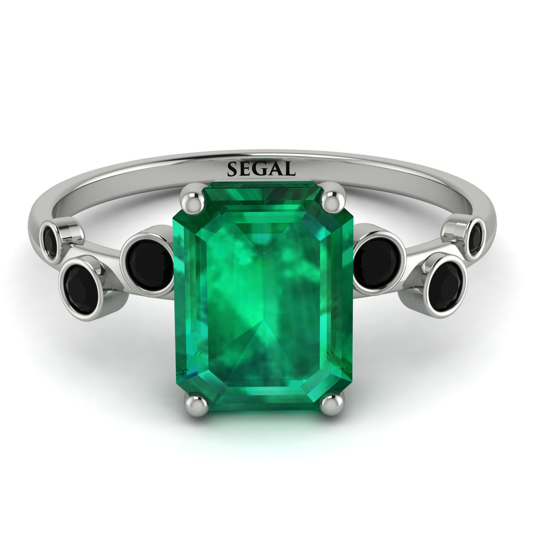 Emerald Cut Emerald Ring With Bezel - Alina No. 36