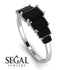 Emerald Cut Black Diamond Ring With Hidden Black Diamonds - Brynlee No. 9 image 13