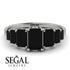 Emerald Cut Black Diamond Ring With Hidden Black Diamonds - Brynlee No. 9