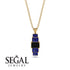 Emerald Cut Black Diamond Stairs Necklace - Briella No. 67 image 8