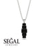 Emerald Cut Black Diamond Stairs Necklace - Briella No. 39 image 8