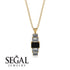 Emerald Cut Black Diamond Stairs Necklace - Briella No. 7